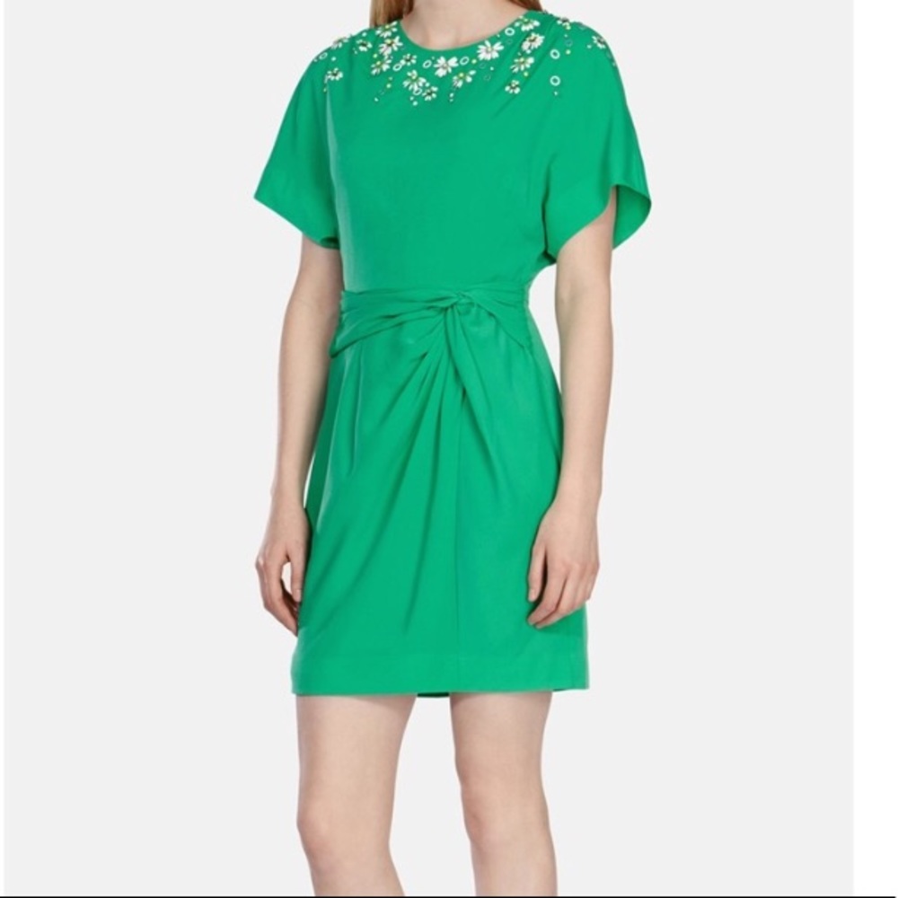 Fancy hand embellished green dress